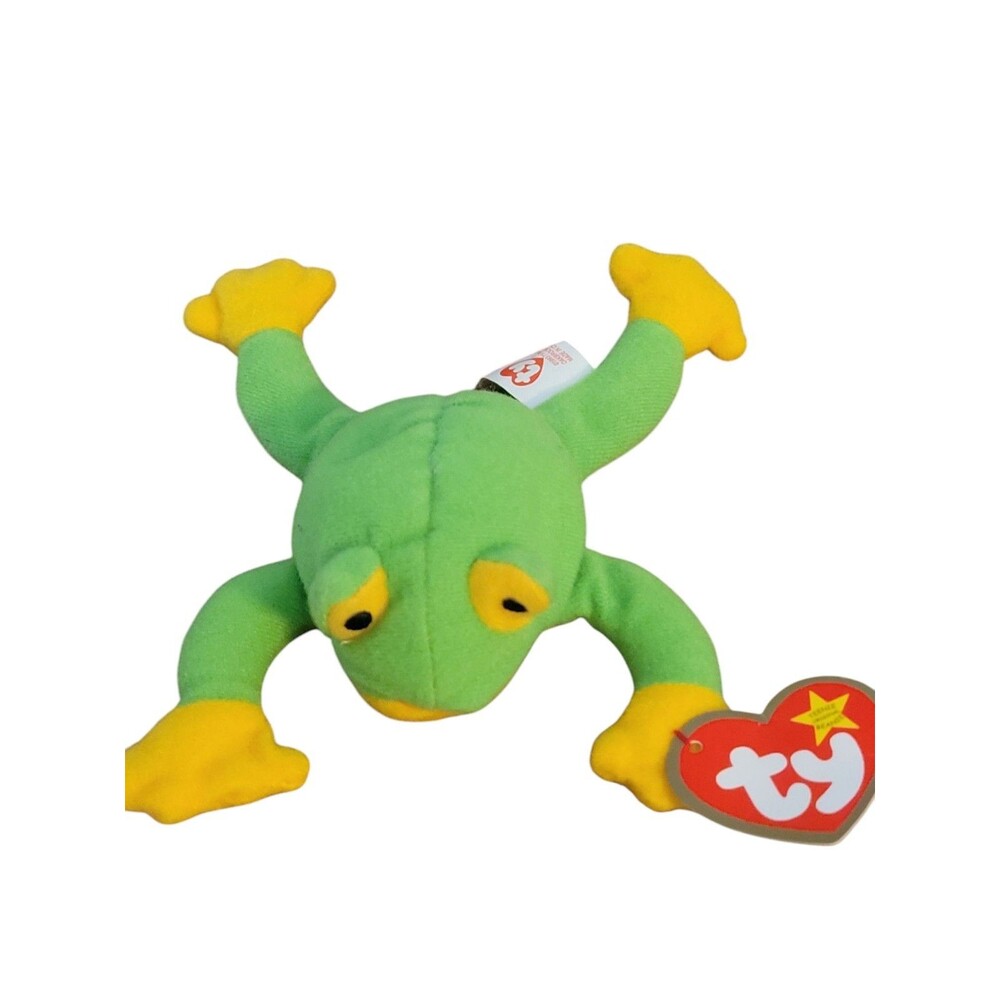 Ty Teeny Beanie Baby Frog Smoochy 1993 Retired Animal Plush W/ Tags 5.5"